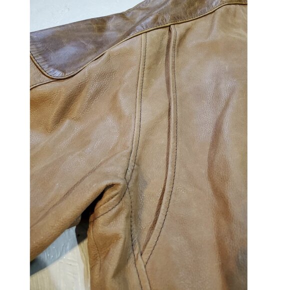Vtg ORVIS Lone Pine Brown Leather Jacket | Made in USA | 42 - Picture 10 of 16